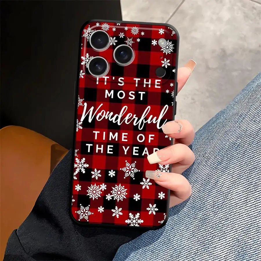 بارد شجرة عيد الميلاد تصميم الأزياء الأسود لينة غطاء الهاتف القضية آيفون 17Air 15 16 14 زائد XS ماكس 7 8 13 12 11 17 برو ماكس XR