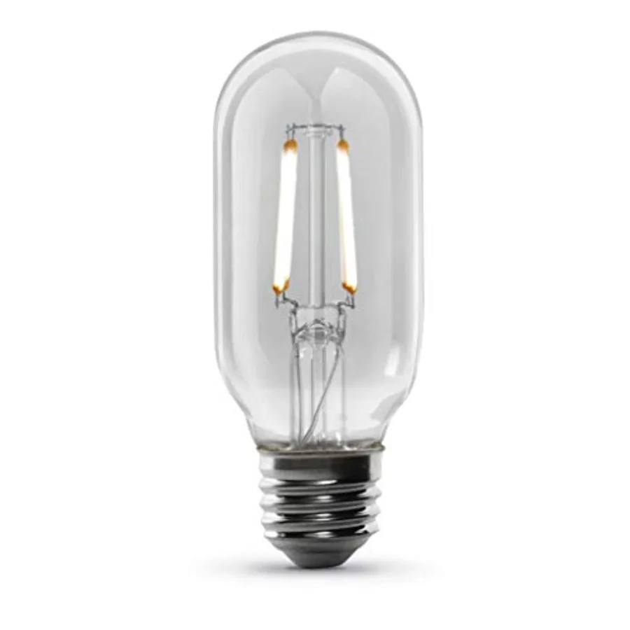 Exposed Filament Clear Glass LED with a Medium E26 Base Light Bulb - 40W Equivalent - 10 Year Life - 300 Lumen - 2100K - Dimmab