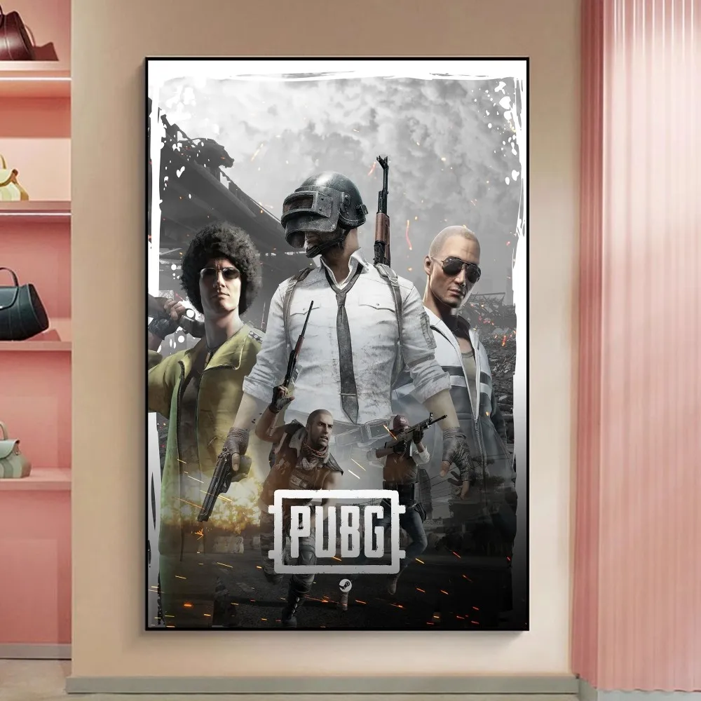 P-PUBG GAME Poster Classic Movie Posters Waterproof Paper Sticker Coffee House Bar Decor Art Wall Stickers