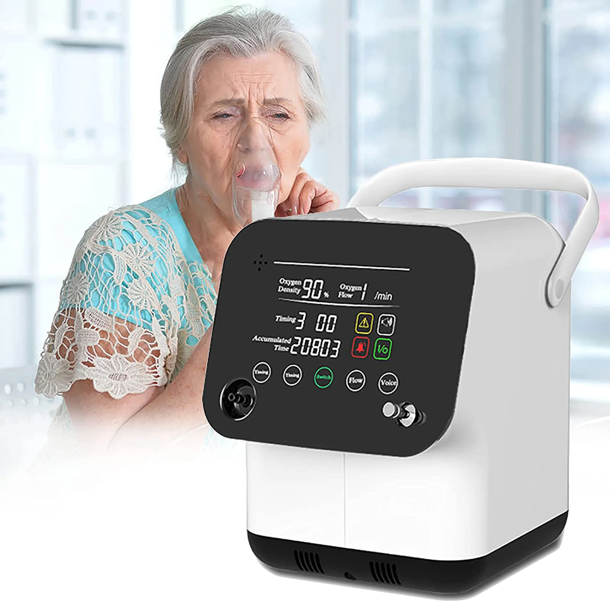 COXTOD 1L-7L Portable Oxygen Concentrator Machine O2 Respirator Household Oxygen Generator