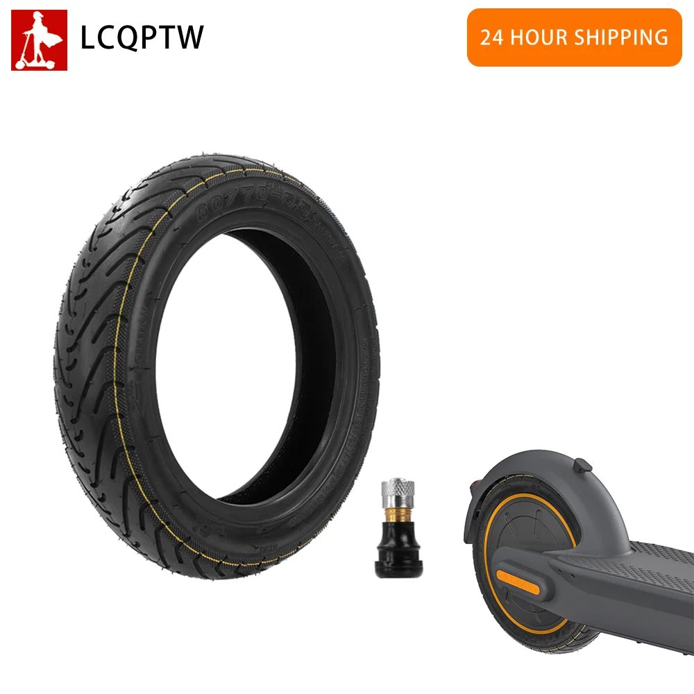 60/70-6.5 Tubeless Tire for Ninebot Max G30 G30D G30LP Vacuum Tires 10 Inch Electric Scooter Front and Rear Tire with Nozzle