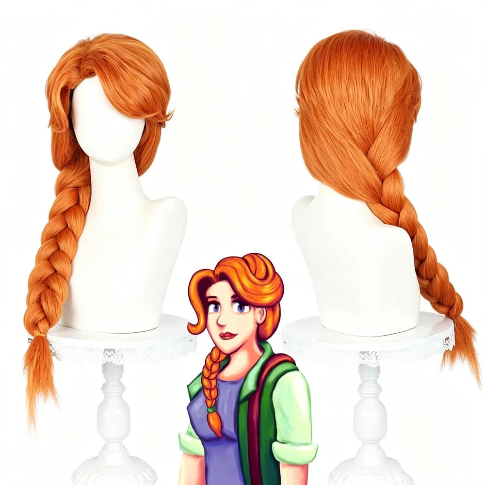 Anime Cosplay Orange Hair - Wig Cosplay Game Stardew Valley Leah