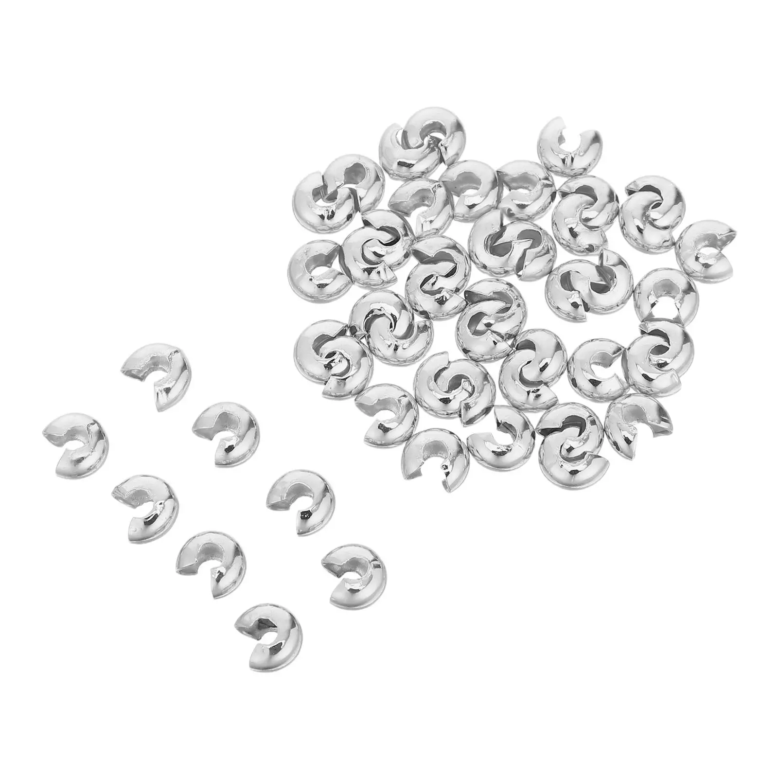 100Pcs Copper C Crimp Covers for 5Mm Stopper Window Blind Ceiling Fan Pull Chain Replacement Accessories