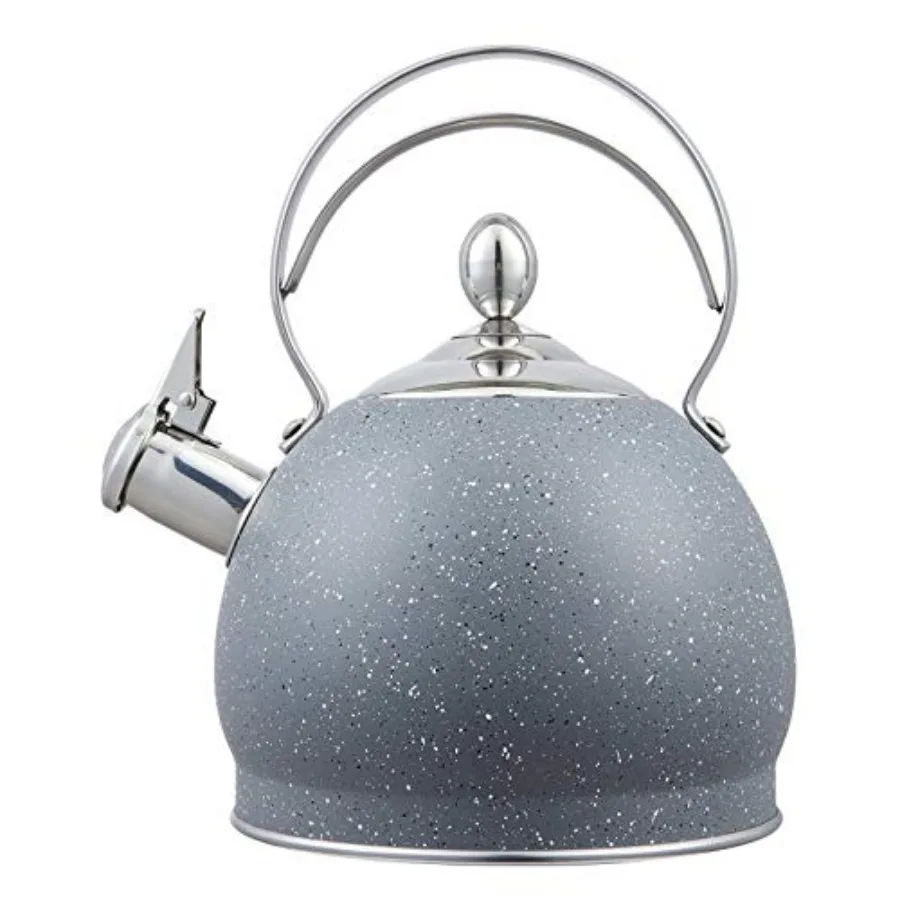 

Creative Home 2.5 Qt. Stainless Steel Whistling Tea Kettle Teapot with Aluminum Capsulated Bottom for Fast Boiling Heat Water f
