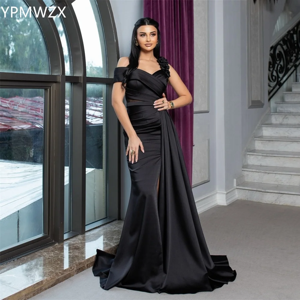 

Customized Prom Gown Formal Evening Dress Party Occasion YPMWZX Off-the-shoulder Mermaid Floor Length Skirts Draped Ruffle Besp