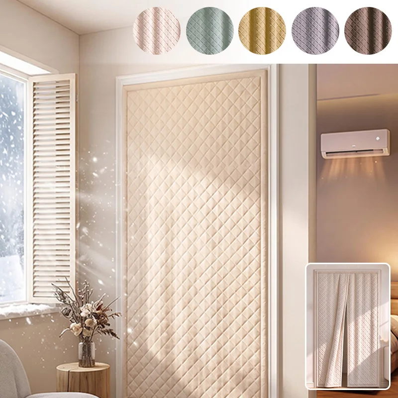 1Pcs Thermal Cotton Door Curtain Windproof Winter Insulation Partition Curtain Energy-Saving Privacy-Protecting For Heater Room