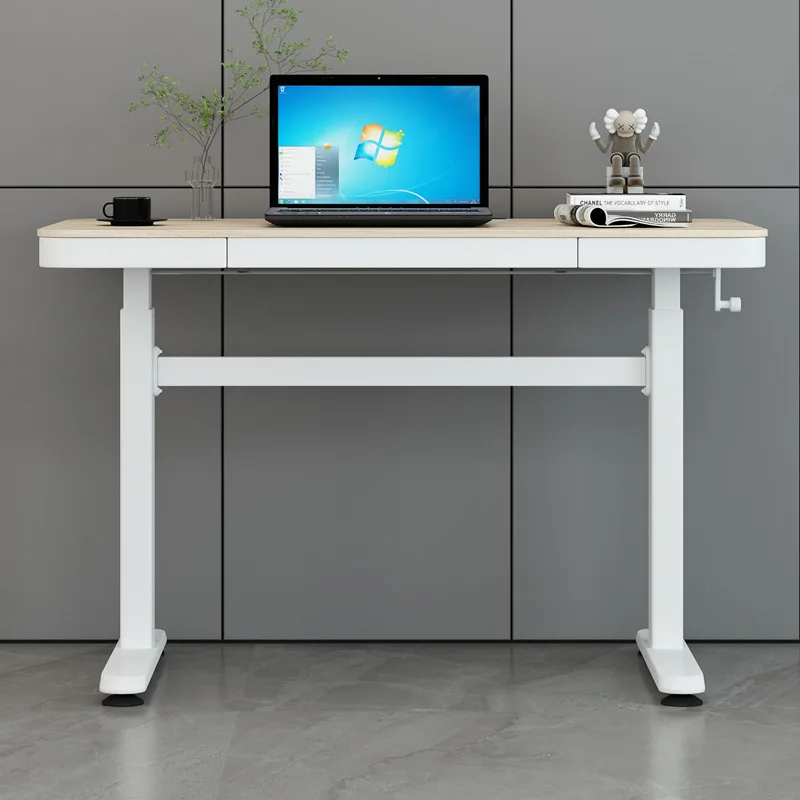 Height-Adjustable Manual Computer Desk Desktop Student Home Writing Desk Child Study Desk Office Desk