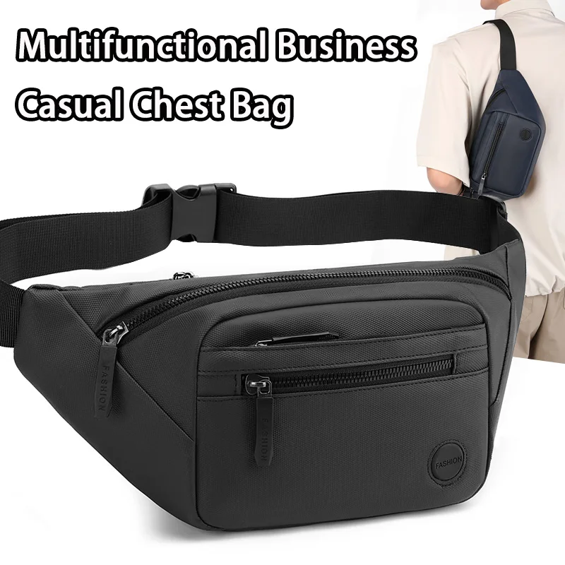 

Мужская многофункциональная деловая повседневная нагрудная сумка, большая вместительная сумка через плечо с несколькими отделениями, мужская сумка через плечо