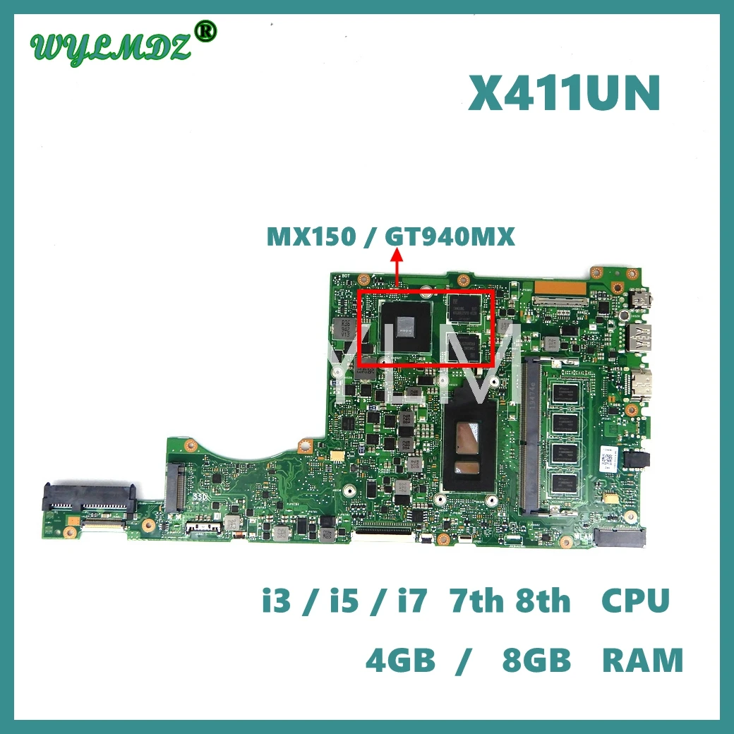 

X411UN Mainboard For Asus S4000V X411UQ S4200V X411UF K411UN A411UF K411UQ X411UA / UAS X411UV F411UF A411UN Laptop Motherboard