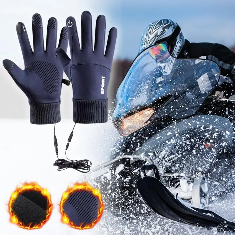 USB Heated Gloves Heated Warm Sports Outdoor Gloves Ski Heated Gloves USB Hand Warmer Gloves Touchscreen Heated Warm Sports