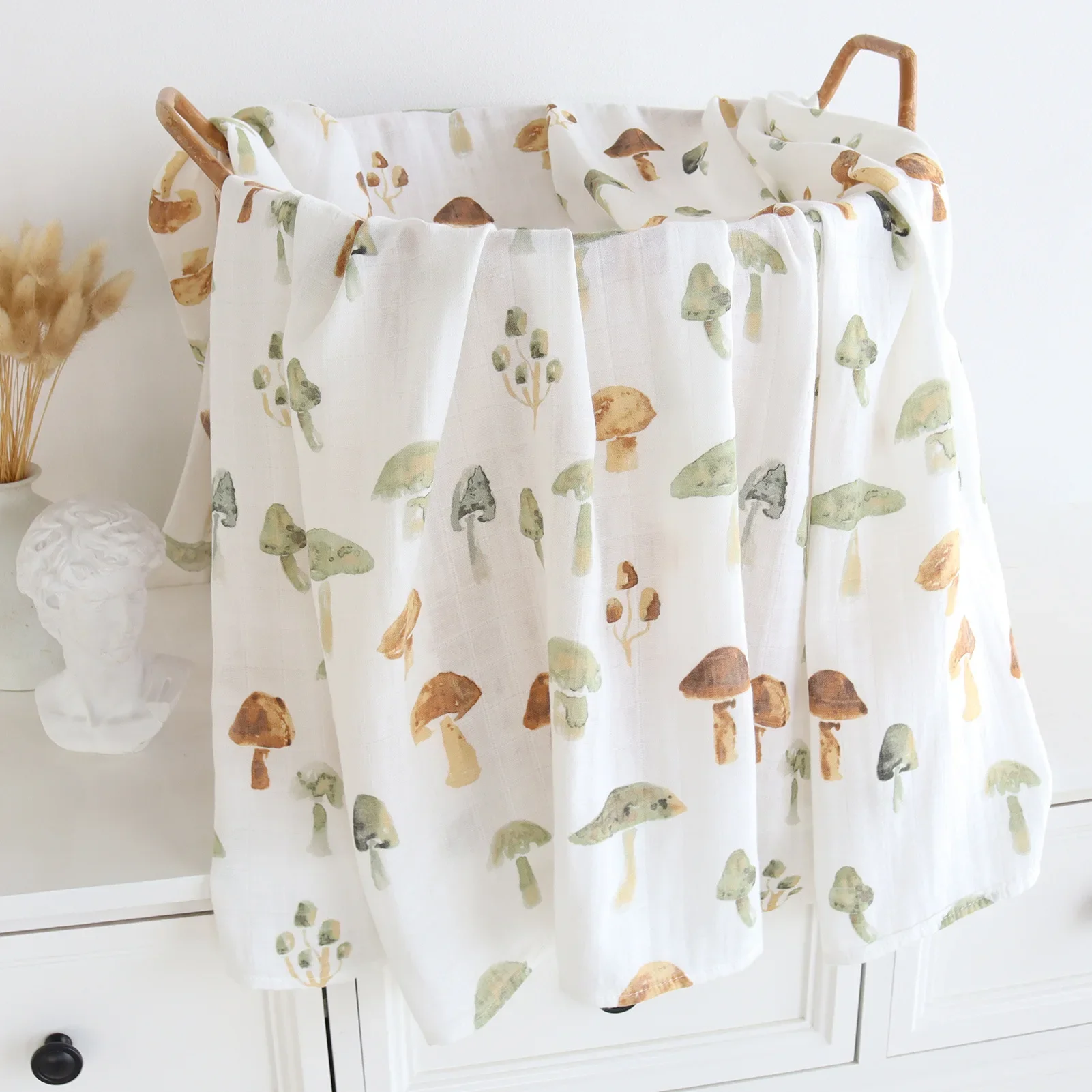 Soft Bamboo Cotton Baby Blanket Super Muslin Baby Swaddle Wrap Infant Stroller Nursing Cover Bath Towel 120X120CM