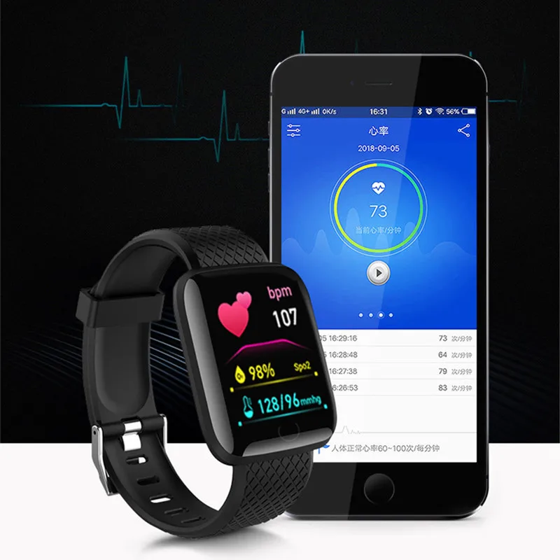 Mężczyźni kobiety Smart Digital Watch ciśnienie krwi wodoodporny Led elektroniczny Monitor pracy serca sportowy zegarek Bluetooth