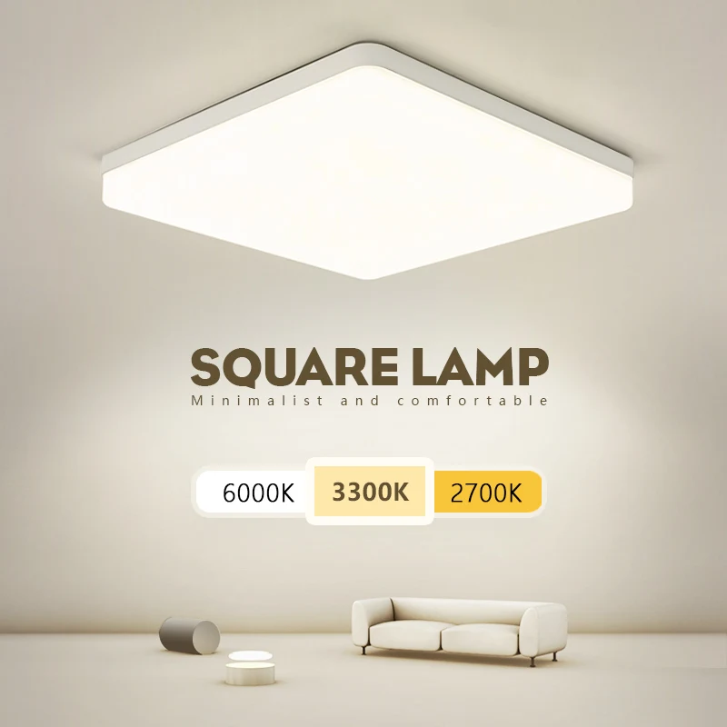 LED Square Ceiling Light Natural Light Chandelier Modern Home Decor 18W 24W 36W 48W Bedroom Living Room Kitchen Indoor Fixtures