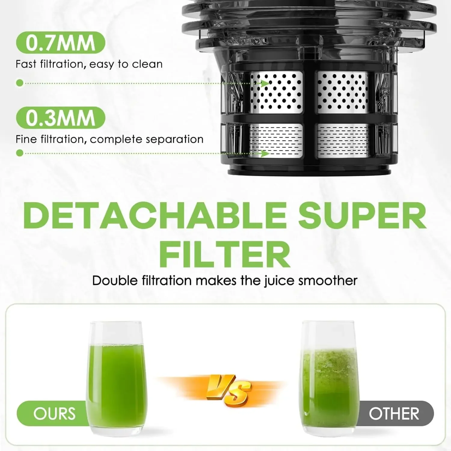 Juicer, 350W Slow Cold Press Juicer with 6.5" Extra-Large Feeding Chute, Juicer Machines for Whole Fruits and Vegetables, Easy t