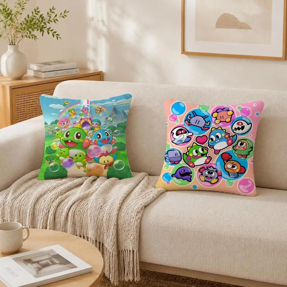 Game Bubbles B-Bobble Cushion Cover Plush Decorative Pillow Case With Hidden Zipper Fashion Room Decor For Home