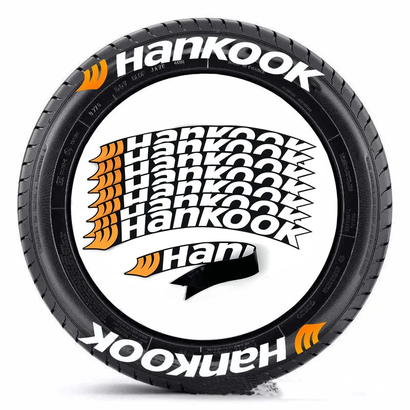 3D Wheel Tire Letters Suitable for HANKOOK Stickers PVC Cool Car Styling Tyre Decals Decor Universal Waterproof and Firm Sticker