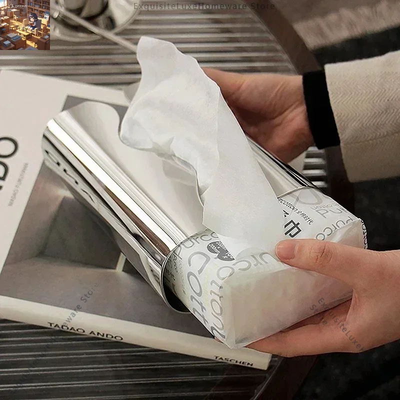 

Посеребренный держатель для салфеток с орнаментом для организации дома и хранения на кухне Элегантный серебряный держатель для салфеток