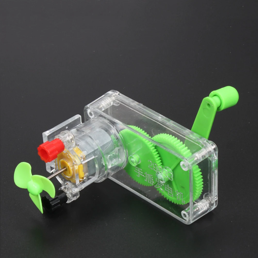 도매 및 Dropshipping 어린이 DIY 핸드 크랭크 DC 발전기 모델 팬 키트 실험 아이 교육 장난감