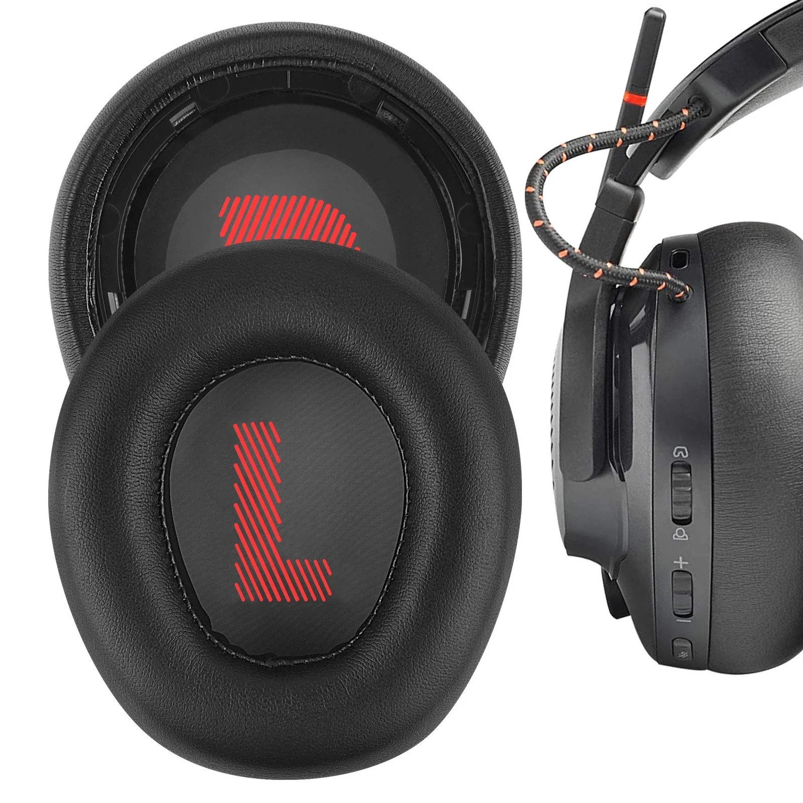 بروتين الجلود استبدال وسادات الأذن بطانة للأذن وسادة يفشل إصلاح أجزاء ل JBL الكم 600 Q600 سماعات لاسلكية سماعات