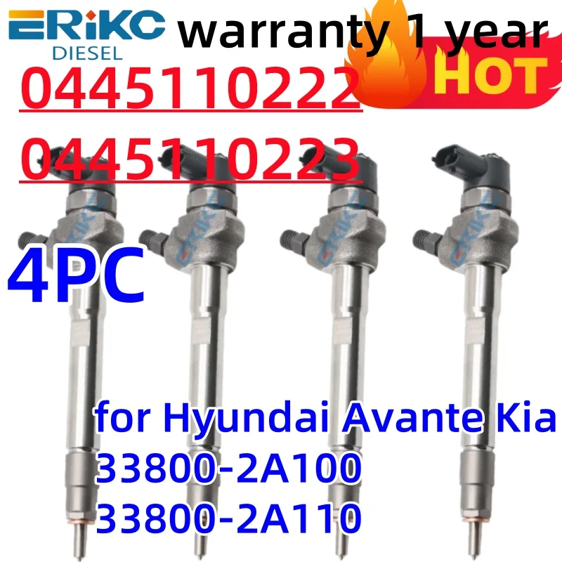

0445110222 0445110223 33800-2A100 33800-2A110 0445 110 222 Injector for Hyundai Avante Kia Cerato 1.5 CRDi 0986435160