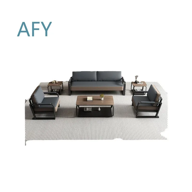 Office Sofa Coffee Table Combination Set for Business Reception Room Meeting Area Small Apartment Three Person Living Room
