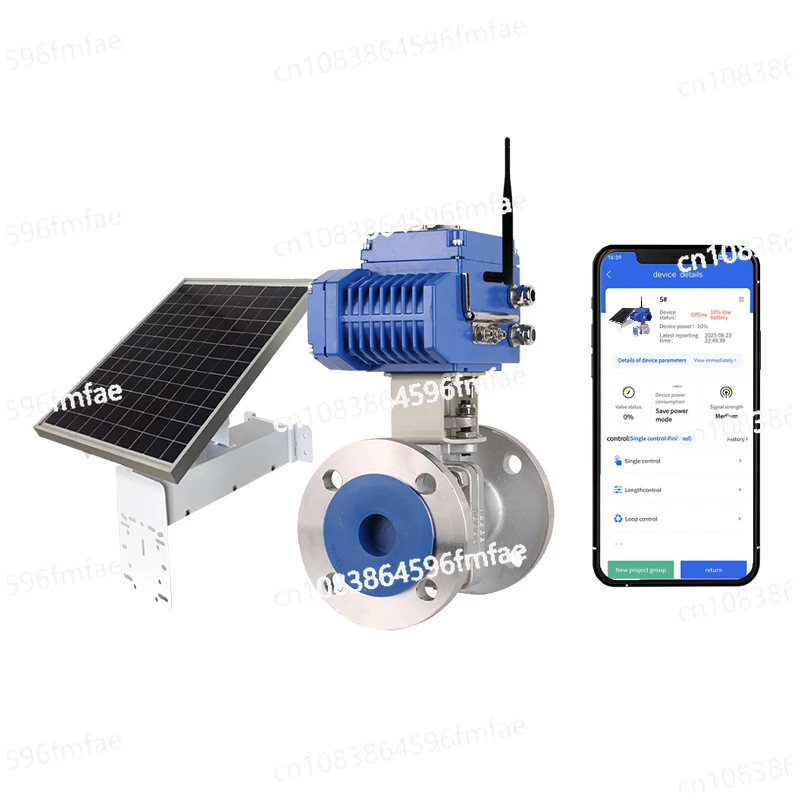 Dc24V Electric Agricultural Irrigation Controller Solar Water Ball Valve Actuator with Solar Panels