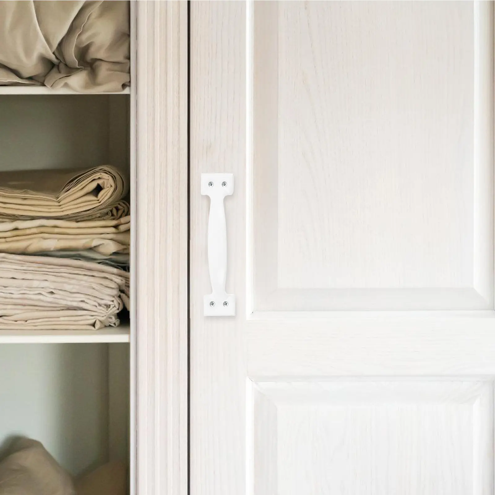 White Painted Bow Handle Vintage Style Iron Pull Handle Surface Mount for Wooden Doors Cabinet Drawer Rustic Door Hardware