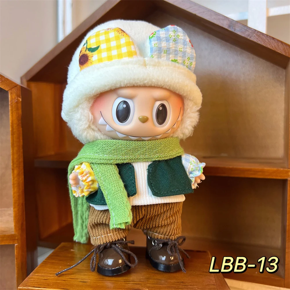 

Мини-милая кукла Labubu, одежда, аксессуары для Кореи Kpop Exo 15-17 см Labubu V1 V2, милая юбка, свитер, брюки, комплект одежды