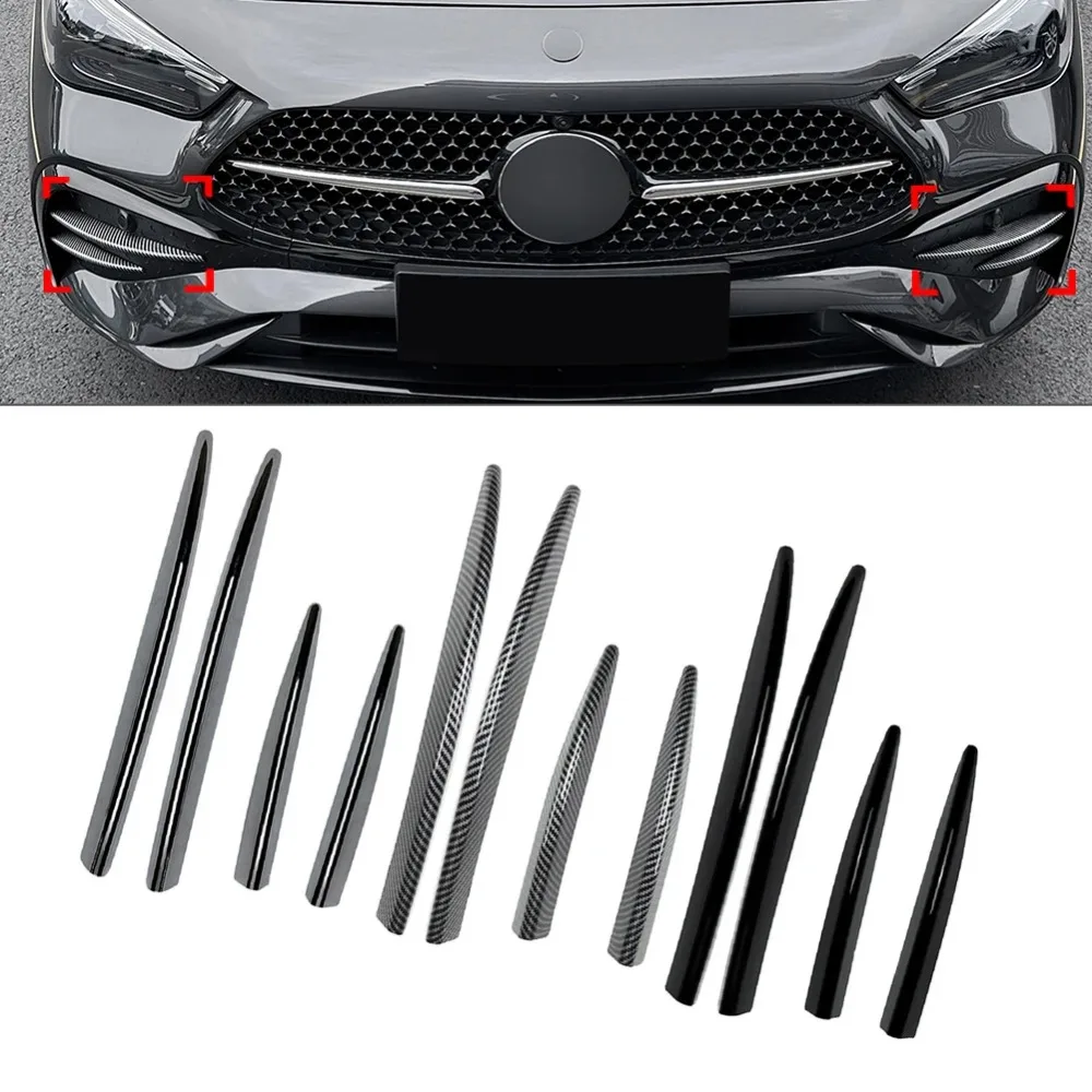 

4 PCS Car Front Bumper Fog Light Grille Decoration Strips Trim For Mercedes Benz CLE Coupe C236 2024+