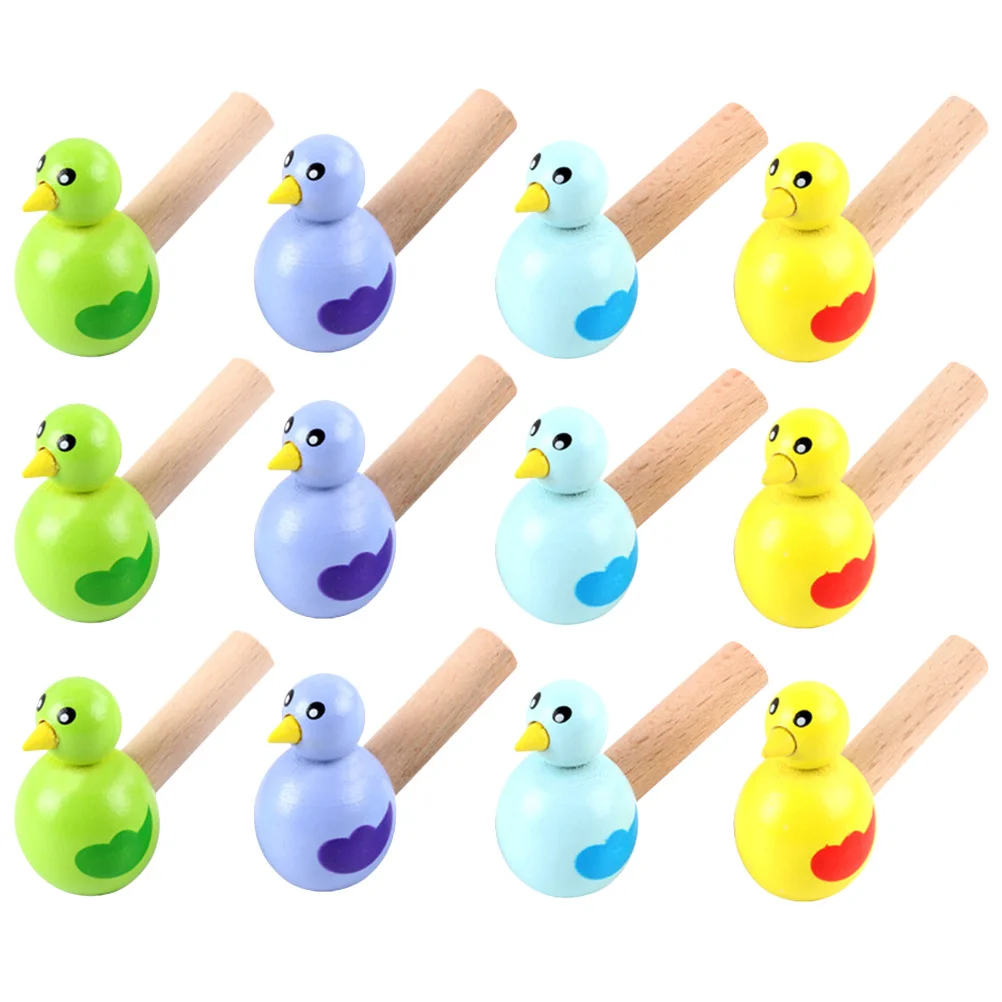 

15pcs Wooden Bird Whistles Cartoon Whistle For Wood Whistle Music Learning Hearing Development Gift Random Color