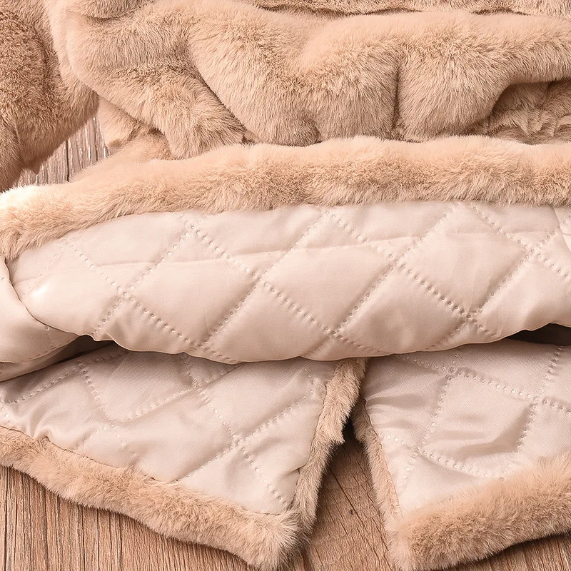 1-5 Years Baby Girls Jacket Autumn Winter Warm Faux Fur Coat For Girl Snowsuit Plush Christmas Princess Outerwear Child Clothing