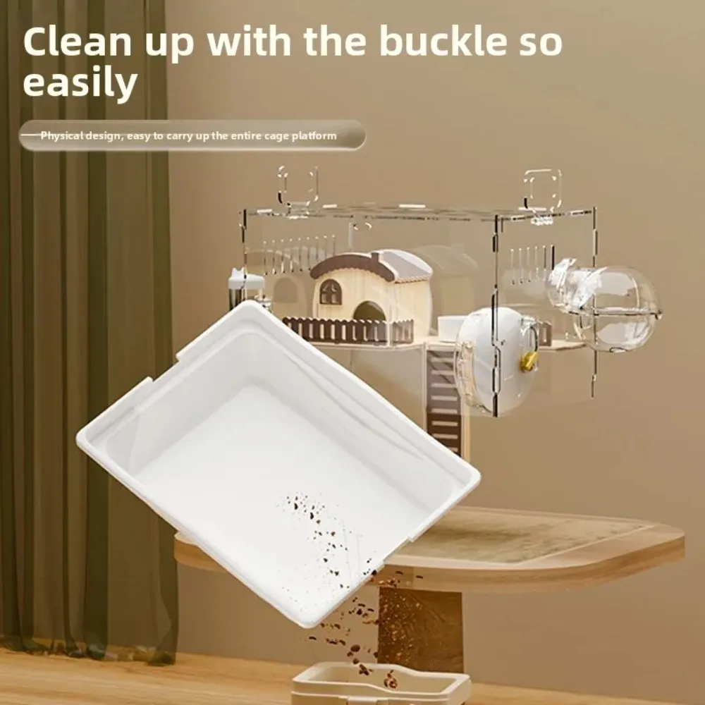 In Stock Acrylic Hamster Cage Transparent Double-Layer Habitat Villa for Syrian Hamsters, Ideal Starter Home for Winter rabbit - Image 3