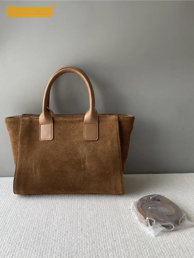 

Женская винтажная модная сумка-тоут большой вместимости из искусственной замши, универсальная офисная сумка для работы, на плечо, через плечо, подмышечная