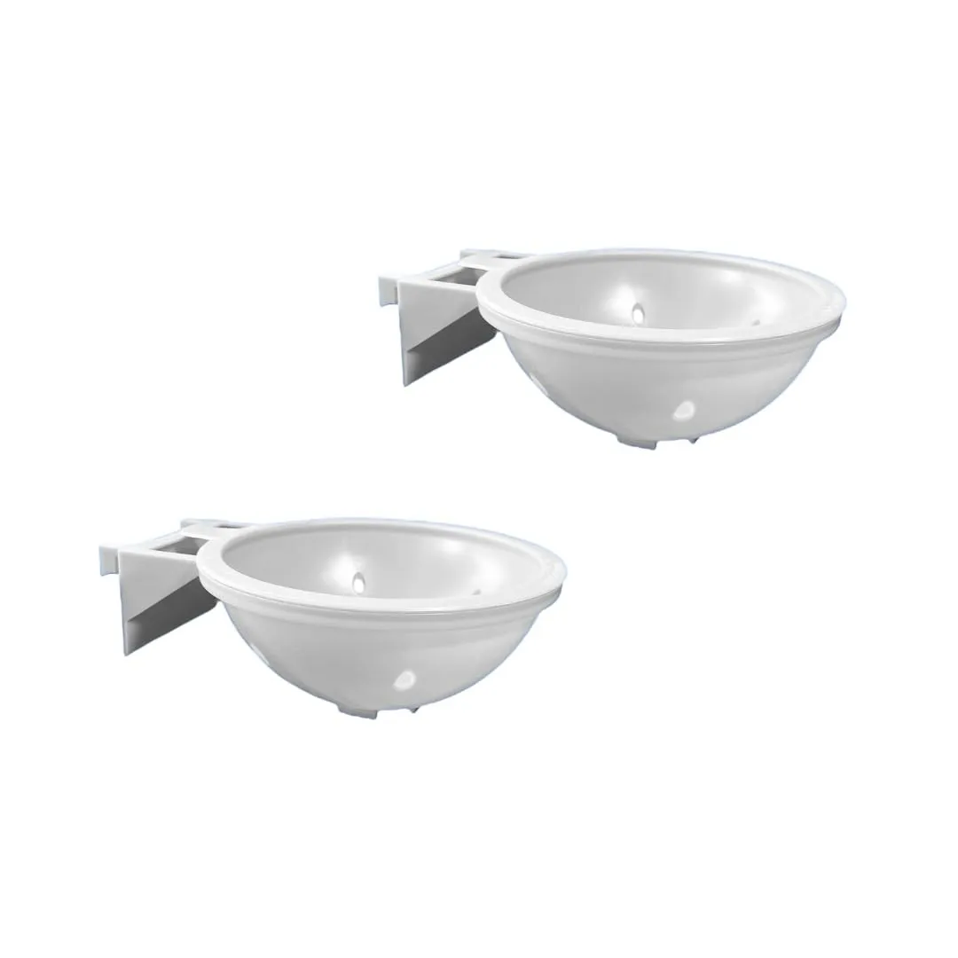 2x Incubatienest voor vogels 15cm wit met rek, nesthuisje voor parkiet kanarie accessoires kooi schaal plastic
