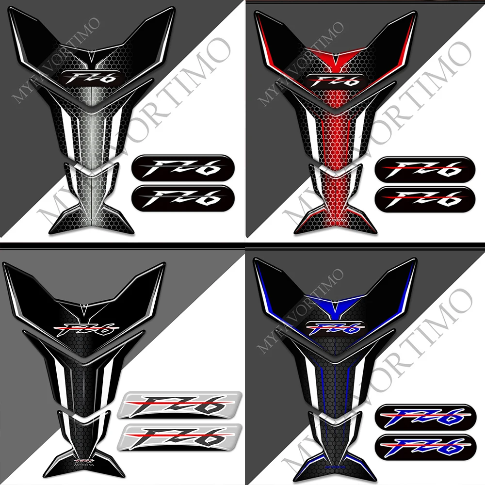 Tank Pad Protector 3D Sticker Decals Gas Fuel Oil Kit Knee For YAMAHA FZ 6 FZ6 fz6  Accessories Fairing Fender view 2