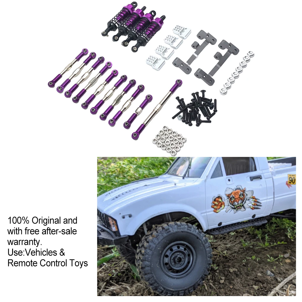 RCGOFOLLOW-Kit complet de pièces métalliques durables, alliage d'aluminium, mise à niveau RC 1/16, WPL C14 violet, 20 pièces