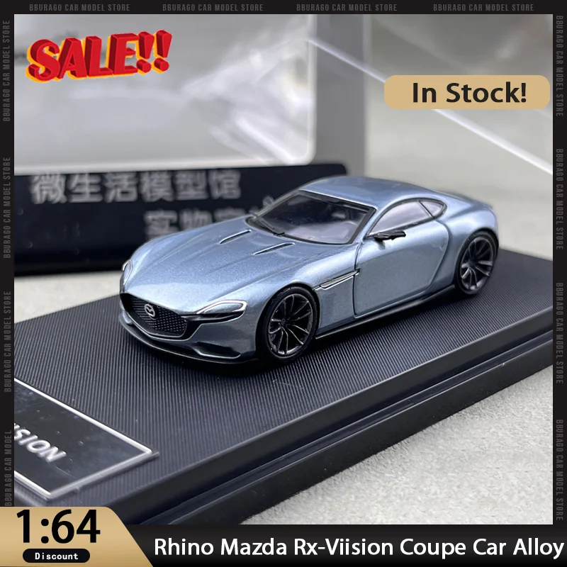 

Новинка в наличии Rhino Rm 1:64 Mazda Rx-Viision Coupe, автомобильный сплав, миниатюрный литой под давлением Mazda, статическая модель, украшения, игрушки на заказ, детский подарок