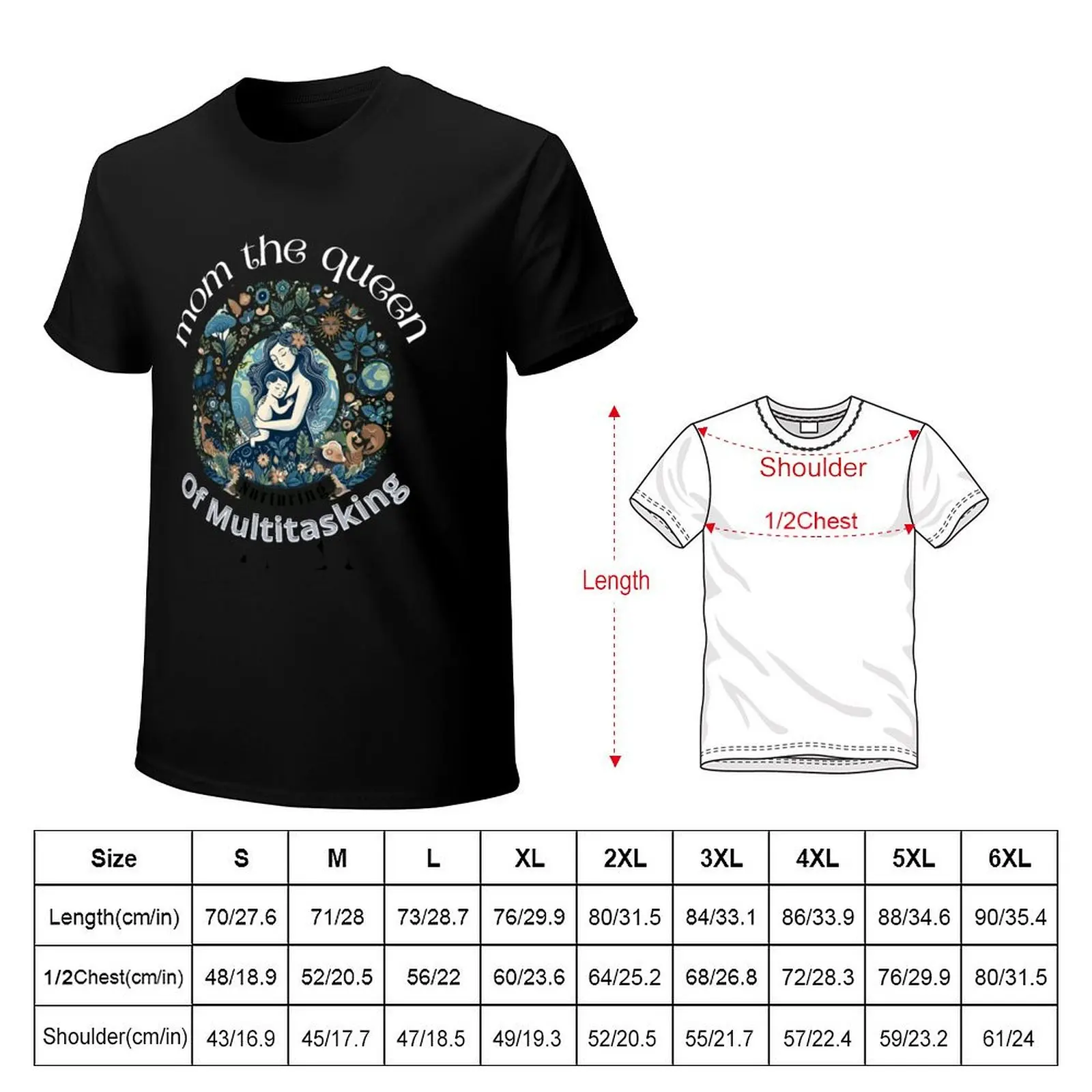 Mom The Queen Of Multitasking T-Shirt men t shirt cotton 100% T-Shirt