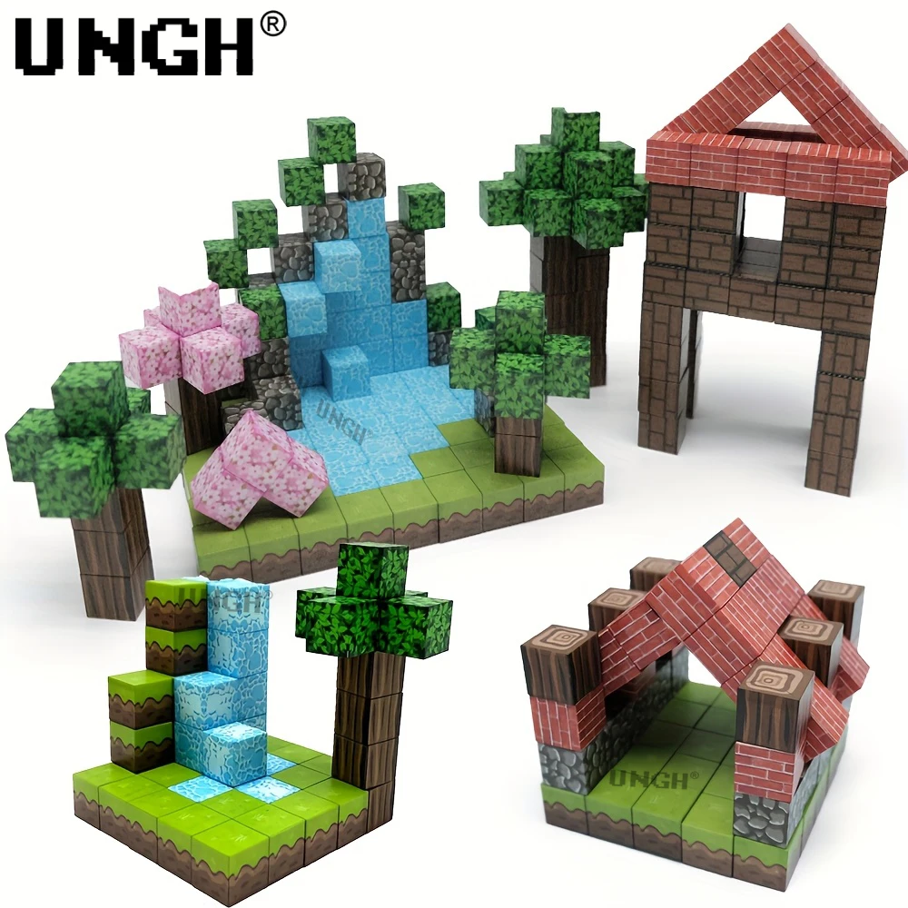 UNGH 50-200PCS magnetische blok bouwsteen magneet puzzel speelgoedbouwset STEM constructie DIY educatief speelgoed geschenken