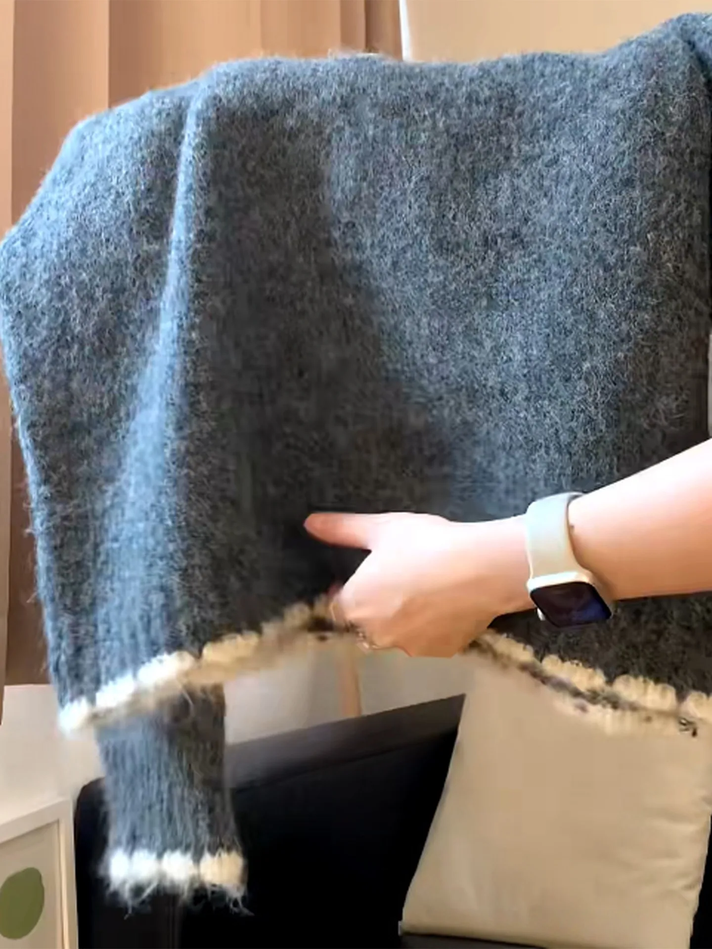 Jersey Retro con cuello de muñeca para mujer, suéter de punto suave y acogedor para otoño e invierno, Top informal Sle Regular Fit Long Sve