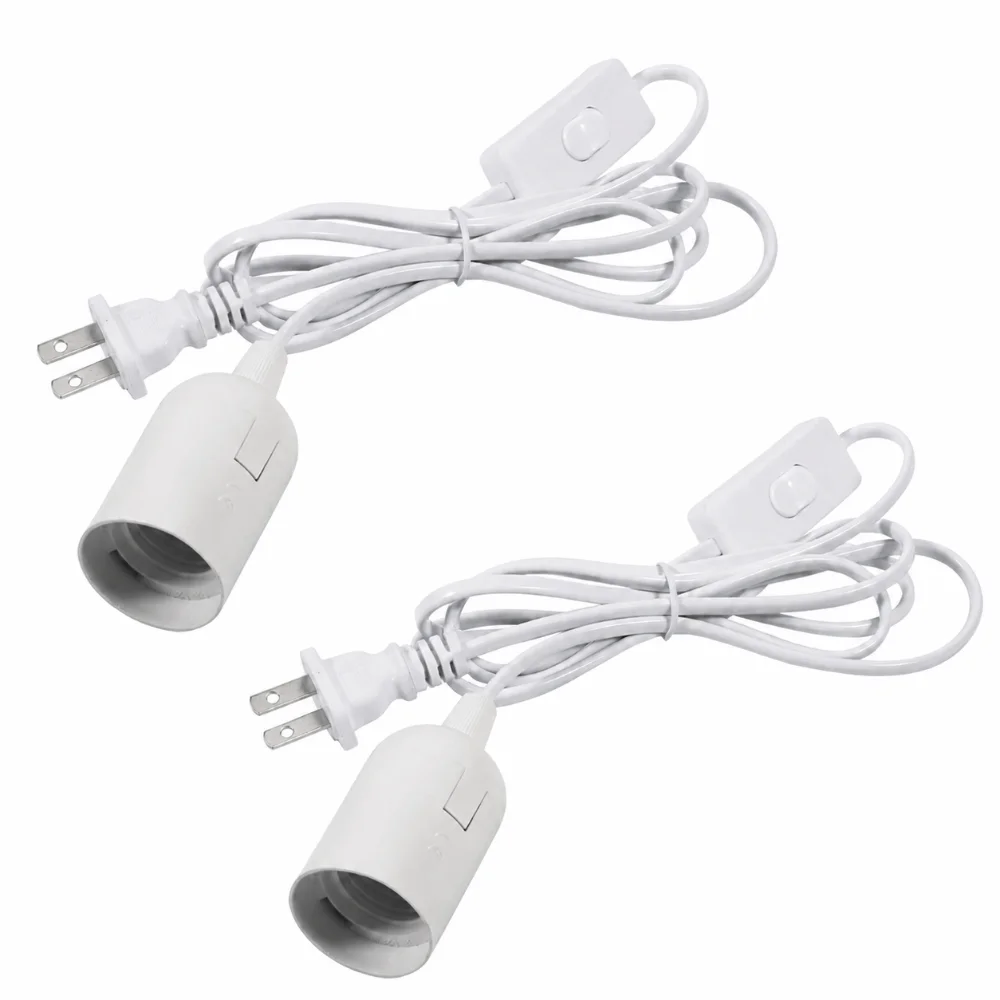 2PCS Durable E27 Base Hanging Pendant Light Plastic Material Pendant Lighting Fixture Hanging Lamp Kit Bedroom