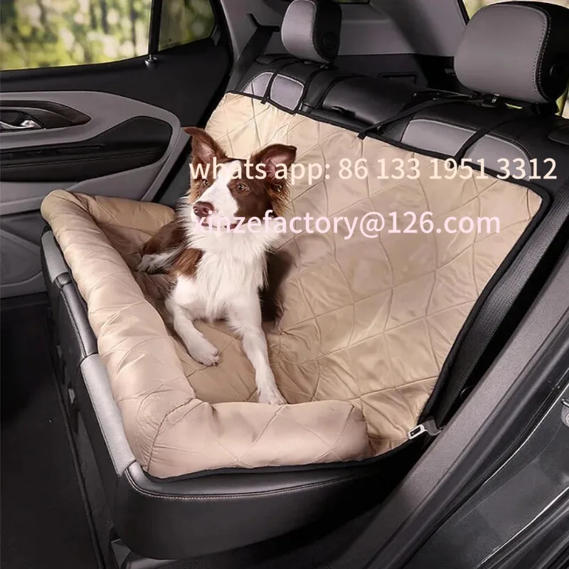 Customizable Waterproof Dog Car Seat Cover Pad Double-sided Fabric Kennel Pet Supplies Travel Car Seat Protector Anti-scratch Ma