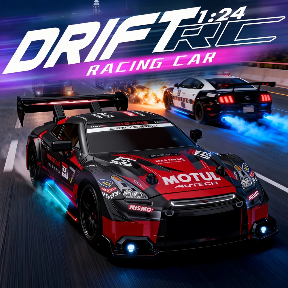 

2.4G remote control drift car, 1:24 high-speed drift car, RC enthusiast, precise control, powerful engine, ideal gift for adults