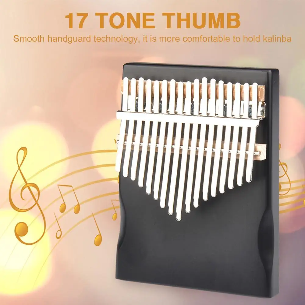 17 Keys Kalimba Pine Wood Musical Instrument Thumb Finger Piano Lightweight Portable Music Elements for Beginner