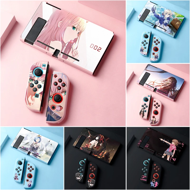 Juste de protection souple en TPU pour Nintendo Switch ou OLED, jeu japonais, dessin animé mignon, Kawaii, fille sexy, coque souple