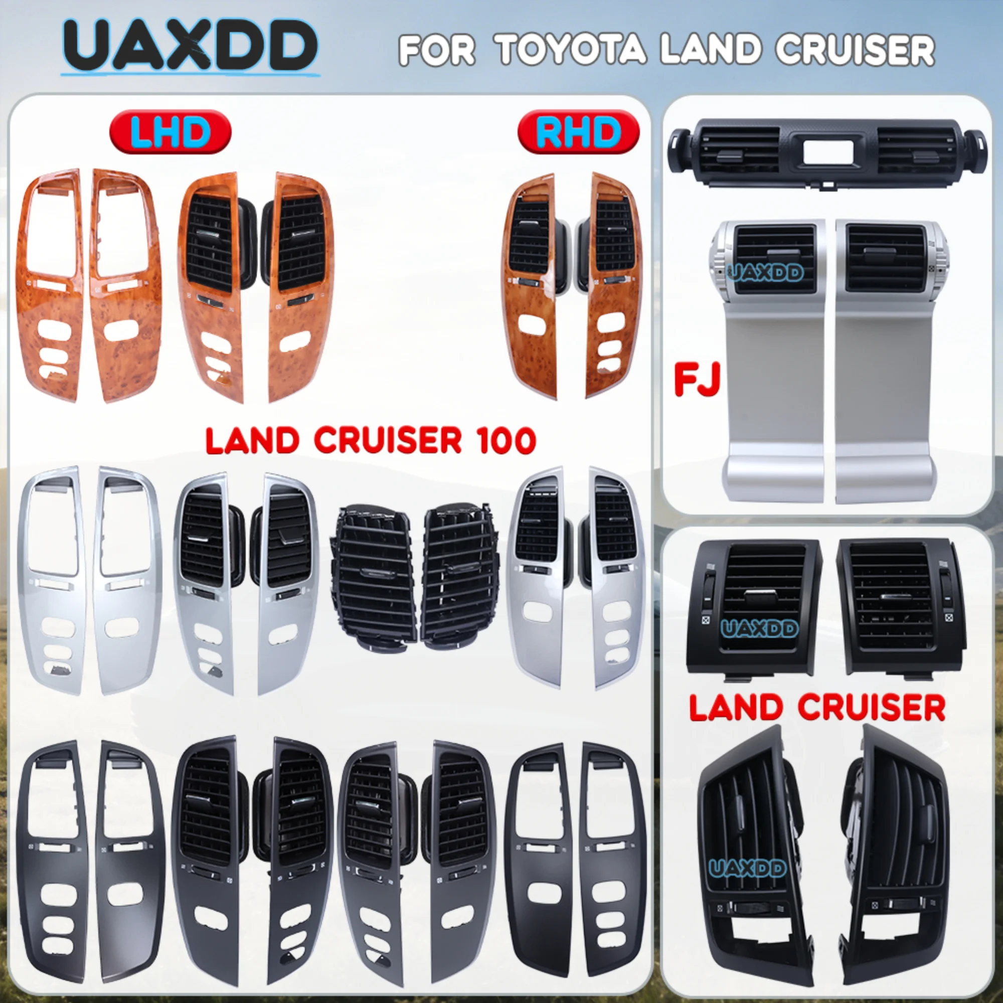 A/C Kit AIR VENT Outlet Ventilation For Toyota Land Cruiser Car 2 Din Air Conditioning Vent Grille Assembly Automotive Equipment