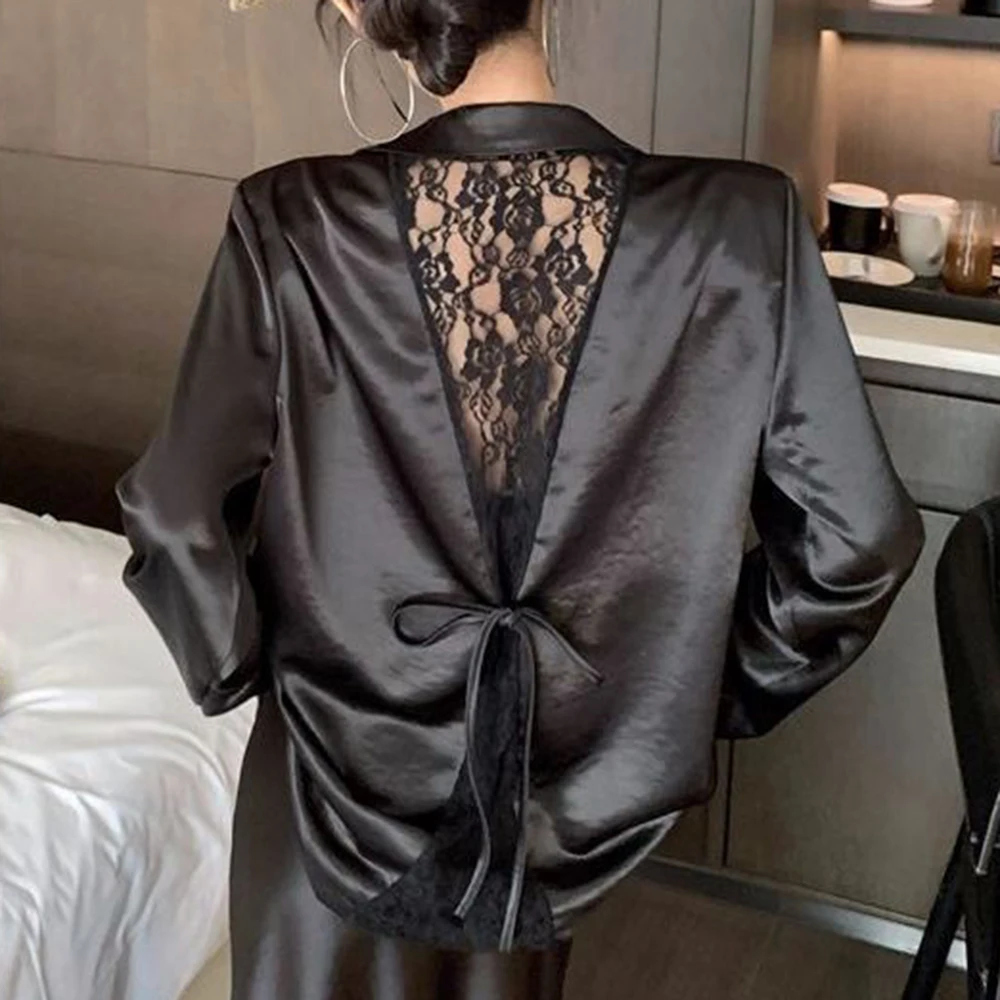 

2025 summer model high-end back hollow lace splicing vertical suit popular versatile skirt womens two peice sets