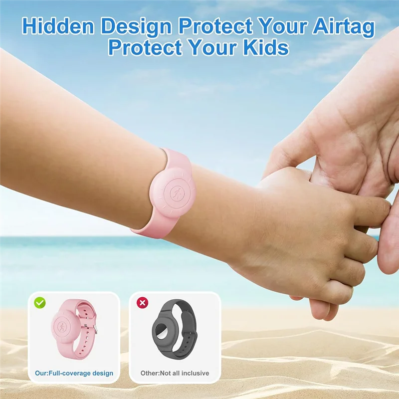 

APPLIA-4 шт. для Airtag браслет детский силиконовый водонепроницаемый чехол браслет детский чехол для Airtags ремешок для часов