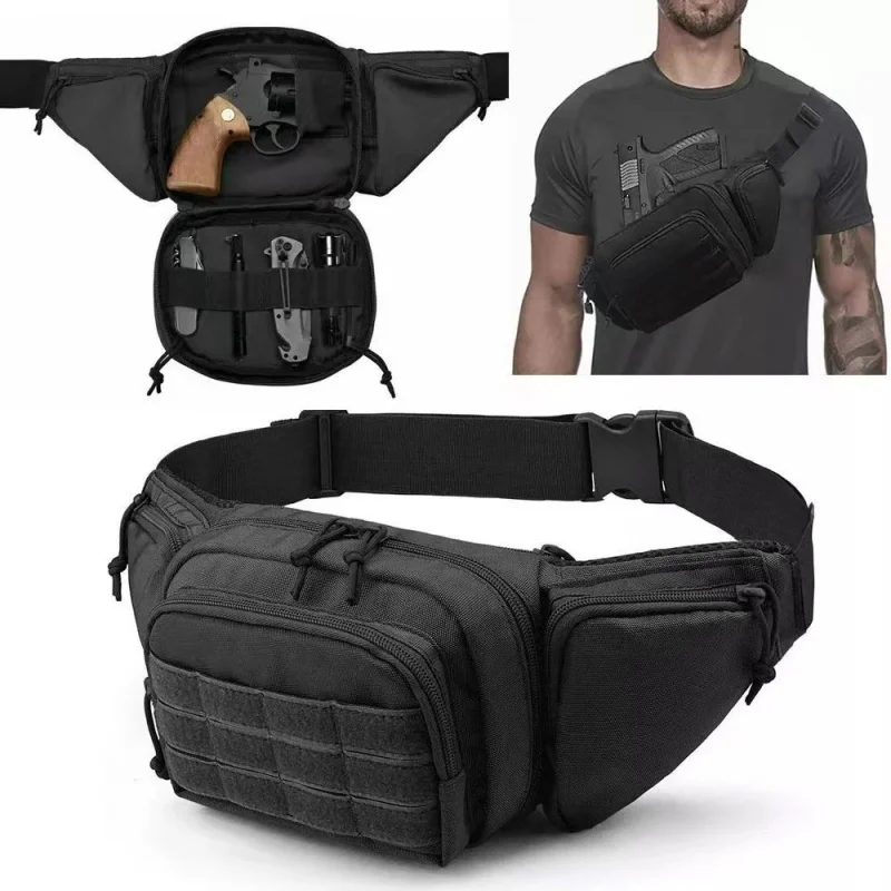 Tactical Military Waist Fanny Pack, Large Capacity Nylon Sling Chest Bag for Men, Outdoor Sports, Running, Hiking, Camping