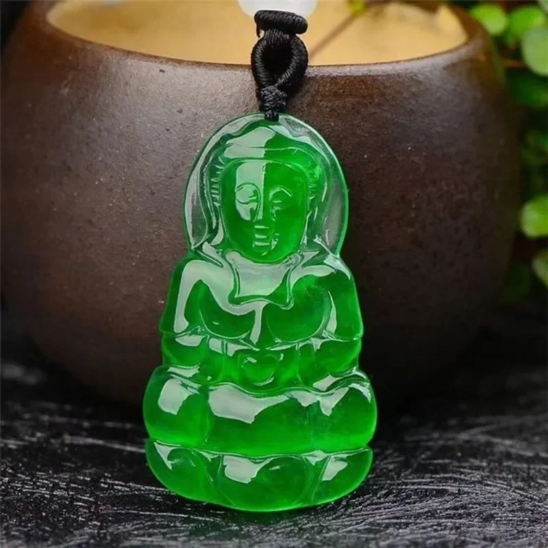 

Guanyin Pendant Ice Maitreya Buddha Jade Pendant Men's and Women's Necklace Jewelry